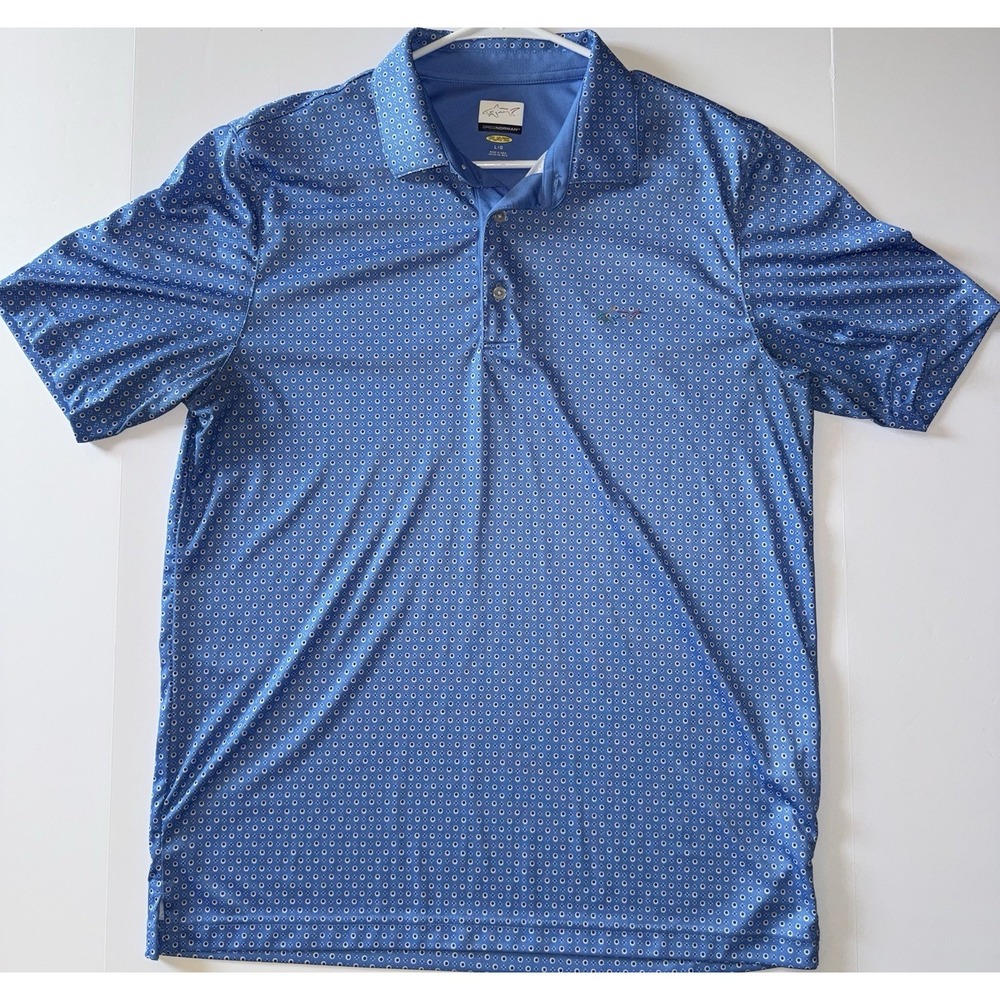 Men's Large Greg Norman Play Dry Performance Golf Polo Shirt Short Sleeve